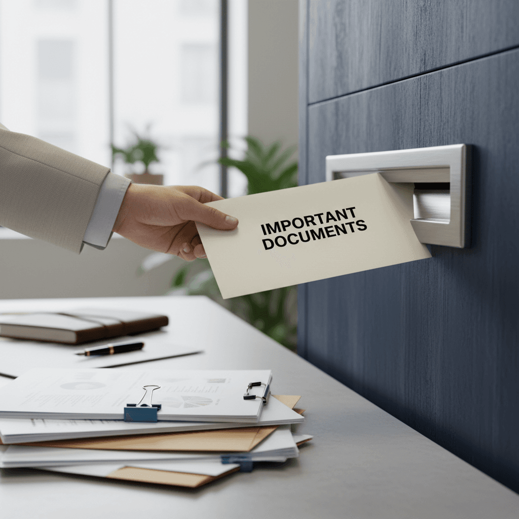 Hand mailing a completed application